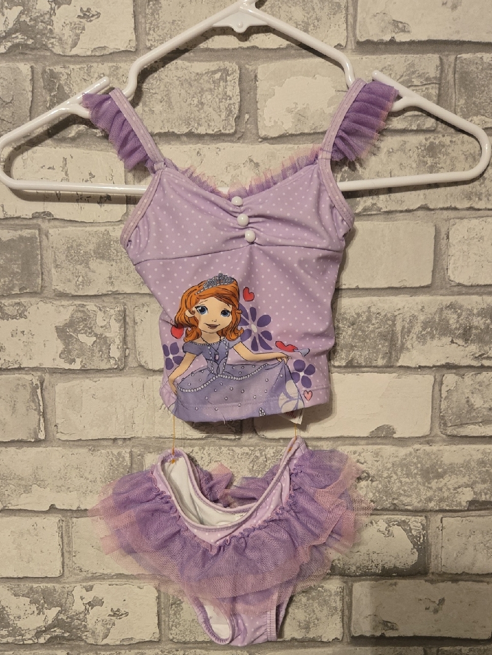 Disney Purple Polka Dot Sofia the First Two-Piece Swim Set